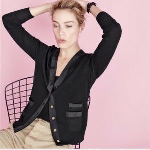 J. Crew Harlow black v-neck wool sweater cardigan